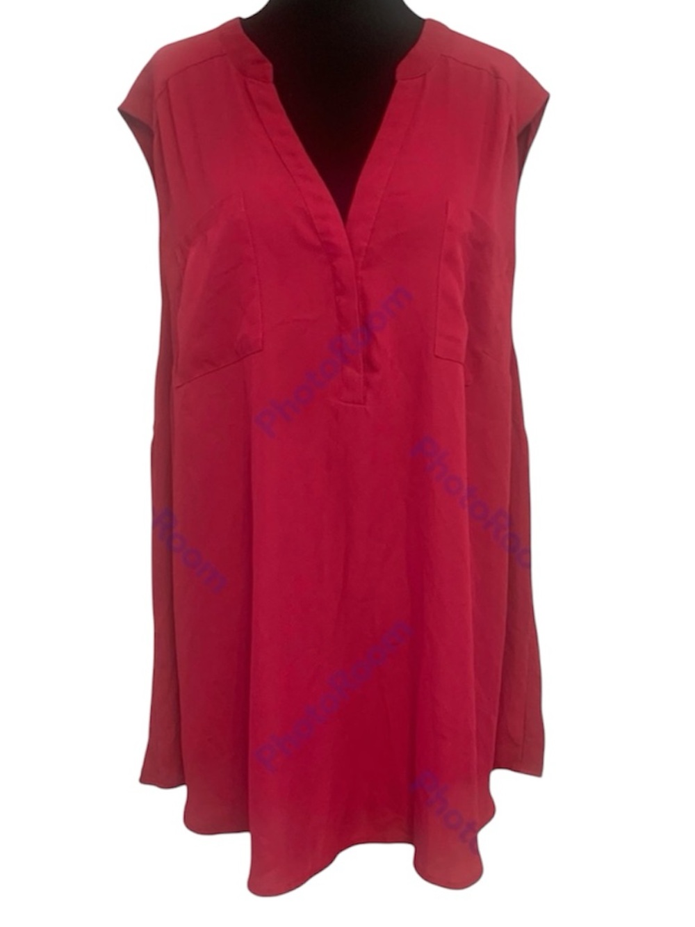 Torrid Fuschia Pink Tunic Crepe Tank Sleeveless Blouse 2 Front Pockets 4X